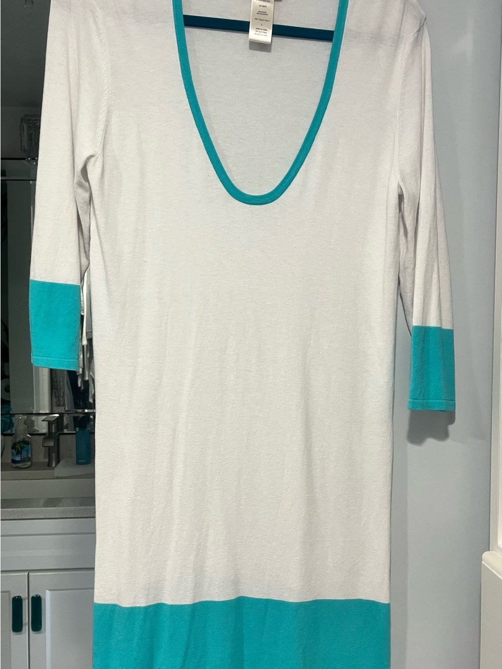 Tommy Bahama White Tunic with Teal Accents